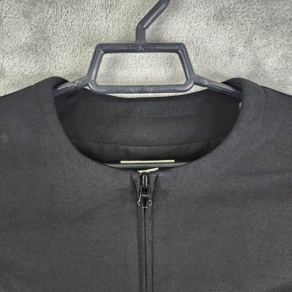 Womens Black Cache Fitted Jacket Full Zip Round Neck Long Sleeve Size 4 - Picture 6 of 11